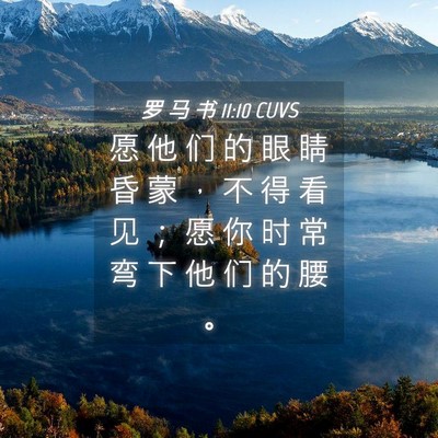 Picture 04 - 罗 马 书 11:10 CUVS - 愿 他 们 的 眼 睛 昏 蒙 ， 不 得 看 - Bible Verse Picture