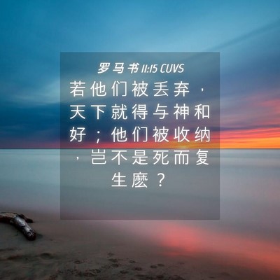 Picture 04 - 罗 马 书 11:15 CUVS - 若 他 们 被 丢 弃 ， 天 下 就 得 与 - Bible Verse Picture