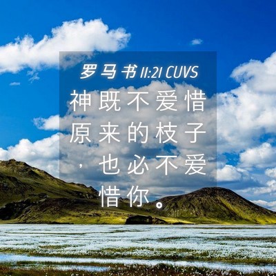 Picture 04 - 罗 马 书 11:21 CUVS - 神 既 不 爱 惜 原 来 的 枝 子 ， 也 - Bible Verse Picture