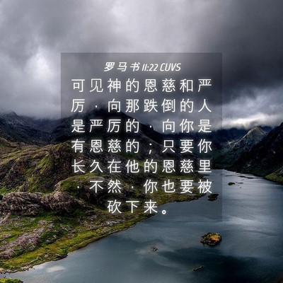 Picture 04 - 罗 马 书 11:22 CUVS - 可 见 神 的 恩 慈 和 严 厉 ， 向 那 - Bible Verse Picture
