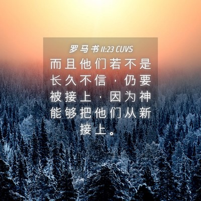 Picture 04 - 罗 马 书 11:23 CUVS - 而 且 他 们 若 不 是 长 久 不 信 ， - Bible Verse Picture