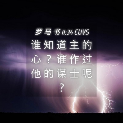 Picture 04 - 罗 马 书 11:34 CUVS - 谁 知 道 主 的 心 ？ 谁 作 过 他 的 - Bible Verse Picture