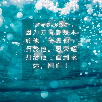 Picture 04 - 罗 马 书 11:36 CUVS - 因 为 万 有 都 是 本 於 他 ， 倚 靠 - Bible Verse Picture