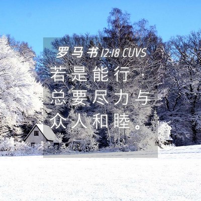 Picture 04 - 罗 马 书 12:18 CUVS - 若 是 能 行 ， 总 要 尽 力 与 众 人 - Bible Verse Picture