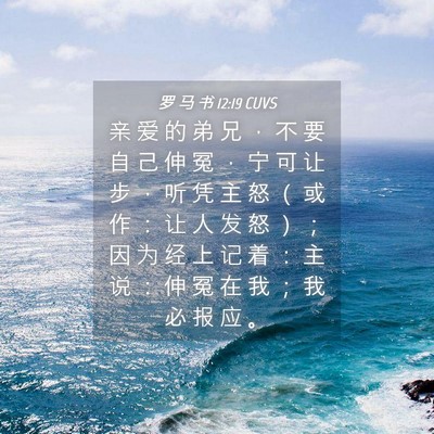 Picture 04 - 罗 马 书 12:19 CUVS - 亲 爱 的 弟 兄 ， 不 要 自 己 伸 冤 - Bible Verse Picture
