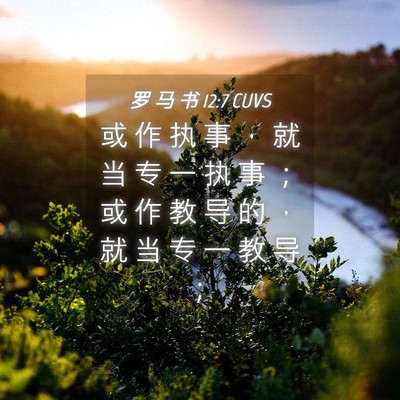 Picture 04 - 罗 马 书 12:7 CUVS - 或 作 执 事 ， 就 当 专 一 执 事 ； - Bible Verse Picture