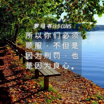 Picture 04 - 罗 马 书 13:5 CUVS - 所 以 你 们 必 须 顺 服 ， 不 但 是 - Bible Verse Picture
