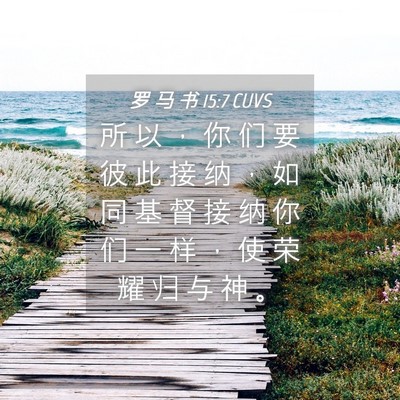 Picture 04 - 罗 马 书 15:7 CUVS - 所 以 ， 你 们 要 彼 此 接 纳 ， 如 - Bible Verse Picture