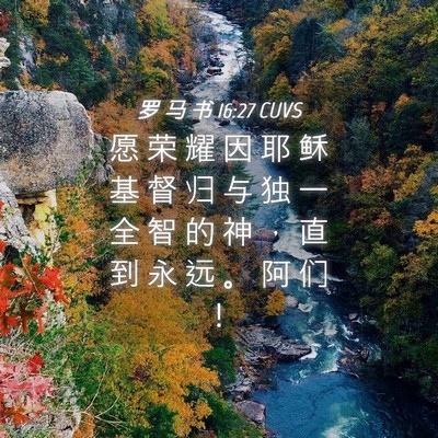 Picture 04 - 罗 马 书 16:27 CUVS - 愿 荣 耀 因 耶 稣 基 督 归 与 独 一 - Bible Verse Picture