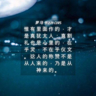 Picture 04 - 罗 马 书 2:29 CUVS - 惟 有 里 面 作 的 ， 才 是 真 犹 太 - Bible Verse Picture