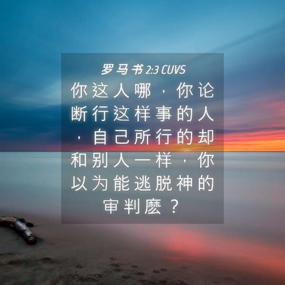 Picture 04 - 罗 马 书 2:3 CUVS - 你 这 人 哪 ， 你 论 断 行 这 样 事 - Bible Verse Picture