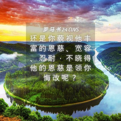 Picture 04 - 罗 马 书 2:4 CUVS - 还 是 你 藐 视 他 丰 富 的 恩 慈 、 - Bible Verse Picture