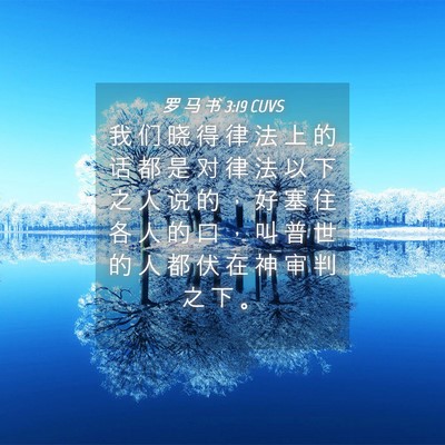 Picture 04 - 罗 马 书 3:19 CUVS - 我 们 晓 得 律 法 上 的 话 都 是 对 - Bible Verse Picture