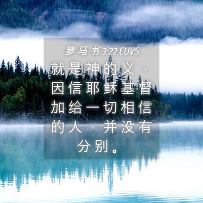 Picture 04 - 罗 马 书 3:22 CUVS - 就 是 神 的 义 ， 因 信 耶 稣 基 督 - Bible Verse Picture