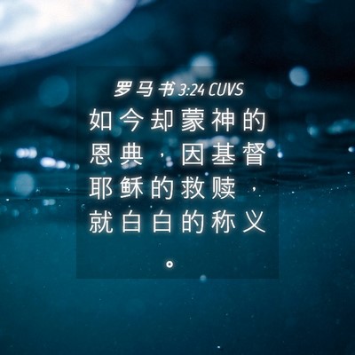 Picture 04 - 罗 马 书 3:24 CUVS - 如 今 却 蒙 神 的 恩 典 ， 因 基 督 - Bible Verse Picture