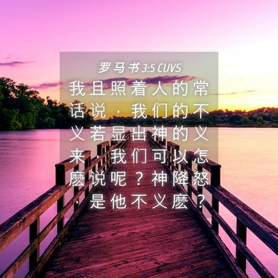 Picture 04 - 罗 马 书 3:5 CUVS - 我 且 照 着 人 的 常 话 说 ， 我 们 - Bible Verse Picture