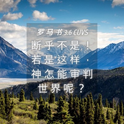 Picture 04 - 罗 马 书 3:6 CUVS - 断 乎 不 是 ！ 若 是 这 样 ， 神 怎 - Bible Verse Picture