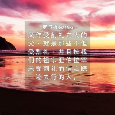 Picture 04 - 罗 马 书 4:12 CUVS - 又 作 受 割 礼 之 人 的 父 ， 就 是 - Bible Verse Picture