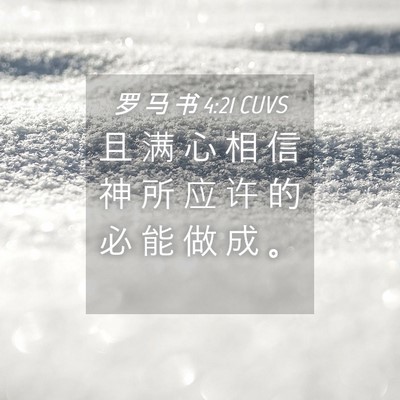 Picture 04 - 罗 马 书 4:21 CUVS - 且 满 心 相 信 神 所 应 许 的 必 能 - Bible Verse Picture