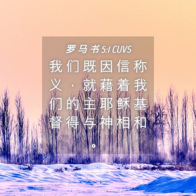 Picture 04 - 罗 马 书 5:1 CUVS - 我 们 既 因 信 称 义 ， 就 藉 着 我 - Bible Verse Picture
