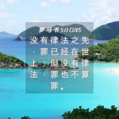 Picture 04 - 罗 马 书 5:13 CUVS - 没 有 律 法 之 先 ， 罪 已 经 在 世 - Bible Verse Picture