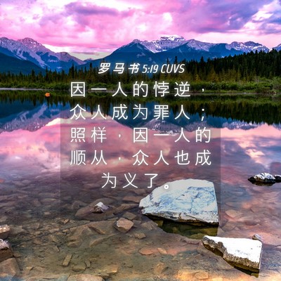Picture 04 - 罗 马 书 5:19 CUVS - 因 一 人 的 悖 逆 ， 众 人 成 为 罪 - Bible Verse Picture