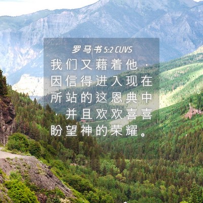 Picture 04 - 罗 马 书 5:2 CUVS - 我 们 又 藉 着 他 ， 因 信 得 进 入 - Bible Verse Picture