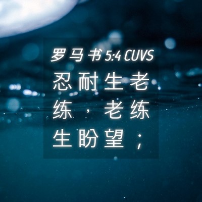 Picture 04 - 罗 马 书 5:4 CUVS - 忍 耐 生 老 练 ， 老 练 生 盼 望 - Bible Verse Picture