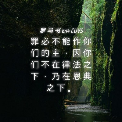 Picture 04 - 罗 马 书 6:14 CUVS - 罪 必 不 能 作 你 们 的 主 ， 因 你 - Bible Verse Picture