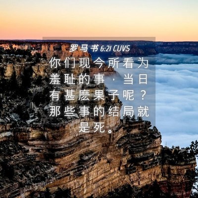 Picture 04 - 罗 马 书 6:21 CUVS - 你 们 现 今 所 看 为 羞 耻 的 事 ， - Bible Verse Picture