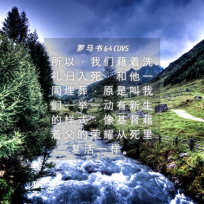 Picture 04 - 罗 马 书 6:4 CUVS - 所 以 ， 我 们 藉 着 洗 礼 归 入 死 - Bible Verse Picture