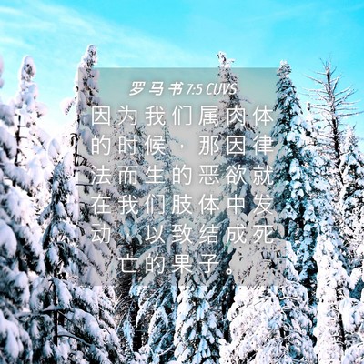 Picture 04 - 罗 马 书 7:5 CUVS - 因 为 我 们 属 肉 体 的 时 候 ， 那 - Bible Verse Picture