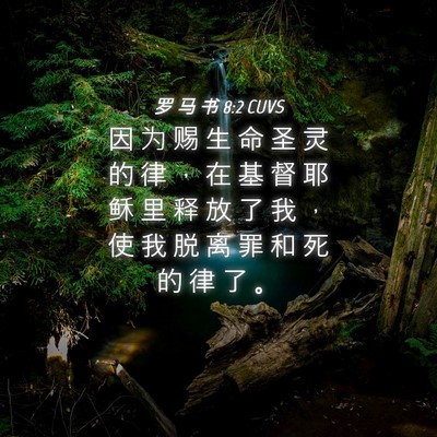 Picture 04 - 罗 马 书 8:2 CUVS - 因 为 赐 生 命 圣 灵 的 律 ， 在 基 - Bible Verse Picture