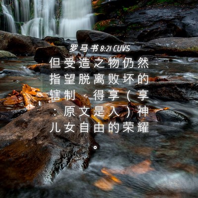 Picture 04 - 罗 马 书 8:21 CUVS - 但 受 造 之 物 仍 然 指 望 脱 离 败 - Bible Verse Picture