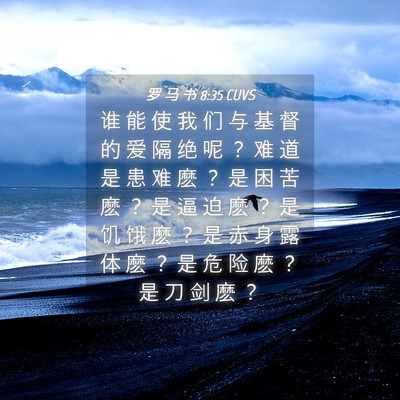 Picture 04 - 罗 马 书 8:35 CUVS - 谁 能 使 我 们 与 基 督 的 爱 隔 绝 - Bible Verse Picture