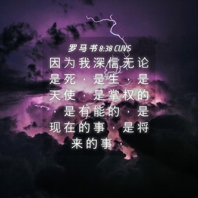 Picture 04 - 罗 马 书 8:38 CUVS - 因 为 我 深 信 无 论 是 死 ， 是 生 - Bible Verse Picture