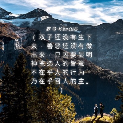 Picture 04 - 罗 马 书 9:11 CUVS - （ 双 子 还 没 有 生 下 来 ， 善 恶 - Bible Verse Picture