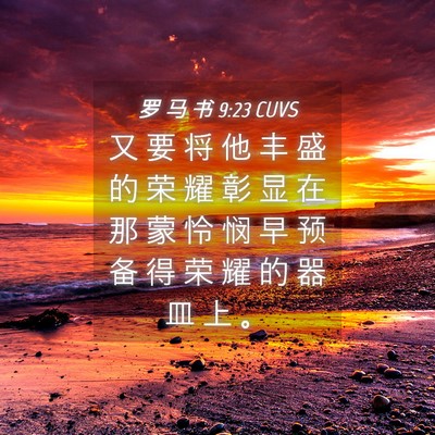 Picture 04 - 罗 马 书 9:23 CUVS - 又 要 将 他 丰 盛 的 荣 耀 彰 显 在 - Bible Verse Picture