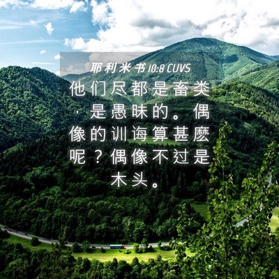 Picture 04 - 耶 利 米 书 10:8 CUVS - 他 们 尽 都 是 畜 类 ， 是 愚 昧 的 - Bible Verse Picture