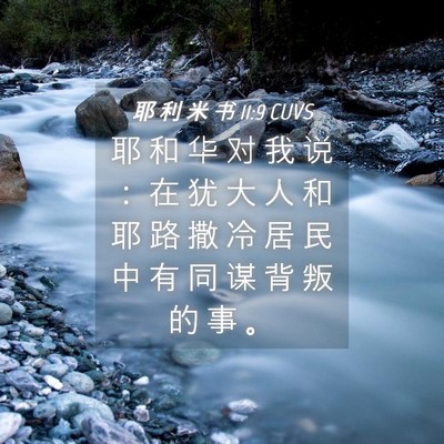 Picture 04 - 耶 利 米 书 11:9 CUVS - 耶 和 华 对 我 说 ： 在 犹 大 人 和 - Bible Verse Picture