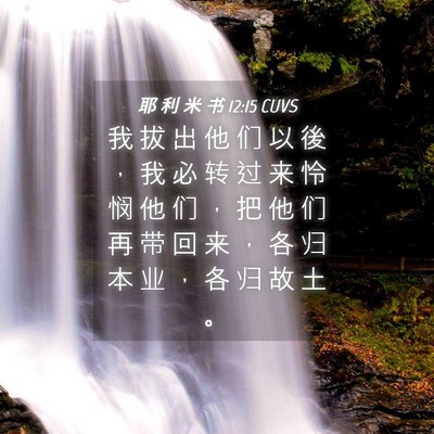 Picture 04 - 耶 利 米 书 12:15 CUVS - 我 拔 出 他 们 以 後 ， 我 必 转 过 - Bible Verse Picture