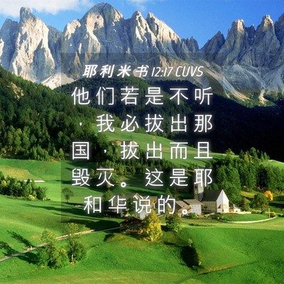Picture 04 - 耶 利 米 书 12:17 CUVS - 他 们 若 是 不 听 ， 我 必 拔 出 那 - Bible Verse Picture