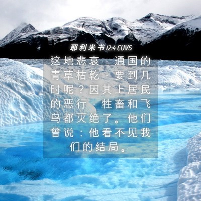 Picture 04 - 耶 利 米 书 12:4 CUVS - 这 地 悲 哀 ， 通 国 的 青 草 枯 乾 - Bible Verse Picture