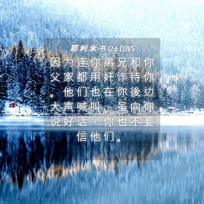 Picture 04 - 耶 利 米 书 12:6 CUVS - 因 为 连 你 弟 兄 和 你 父 家 都 用 - Bible Verse Picture