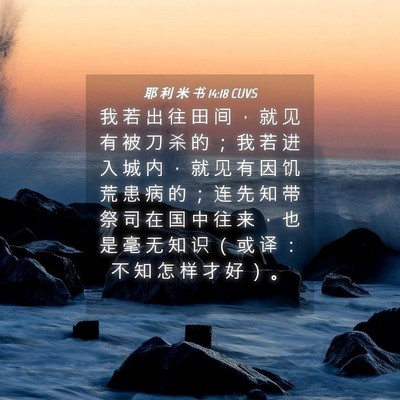 Picture 04 - 耶 利 米 书 14:18 CUVS - 我 若 出 往 田 间 ， 就 见 有 被 刀 - Bible Verse Picture
