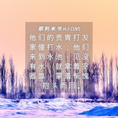 Picture 04 - 耶 利 米 书 14:3 CUVS - 他 们 的 贵 胄 打 发 家 僮 打 水 ； - Bible Verse Picture