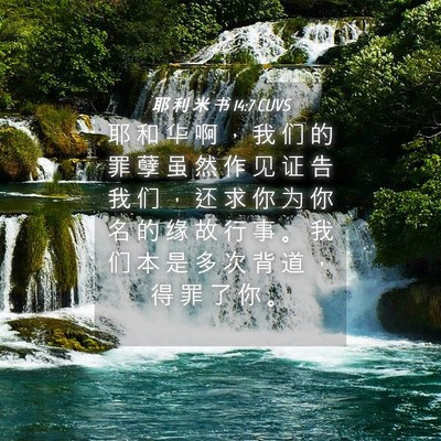 Picture 04 - 耶 利 米 书 14:7 CUVS - 耶 和 华 啊 ， 我 们 的 罪 孽 虽 然 - Bible Verse Picture