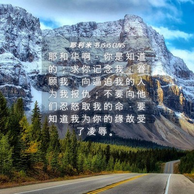 Picture 04 - 耶 利 米 书 15:15 CUVS - 耶 和 华 啊 ， 你 是 知 道 的 ； 求 - Bible Verse Picture