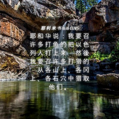 Picture 04 - 耶 利 米 书 16:16 CUVS - 耶 和 华 说 ： 我 要 召 许 多 打 鱼 - Bible Verse Picture