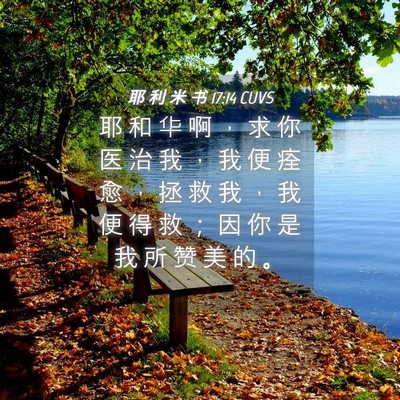 Picture 04 - 耶 利 米 书 17:14 CUVS - 耶 和 华 啊 ， 求 你 医 治 我 ， 我 - Bible Verse Picture